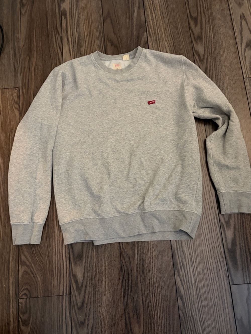 Levi's Light Gray Crewneck Sweatshirt with Red Logo